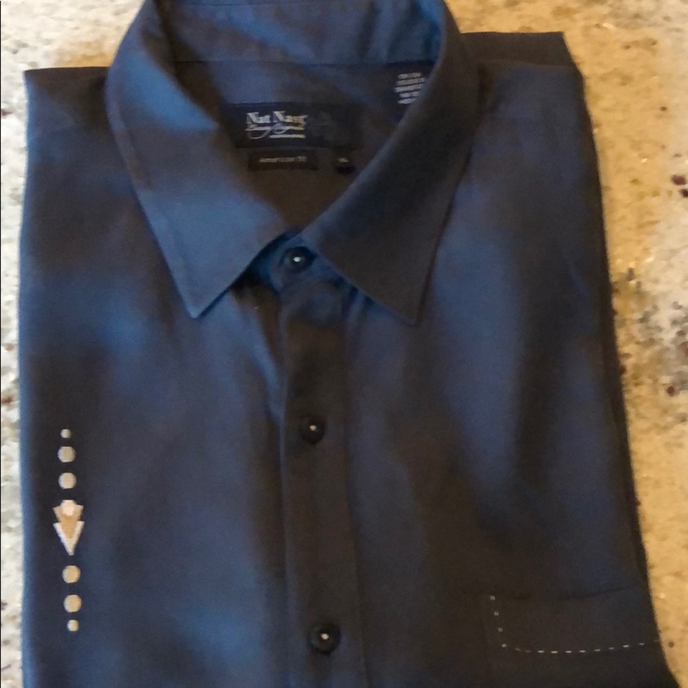 Nat Nast Shirt Short Sleeve Silk American Fit XL